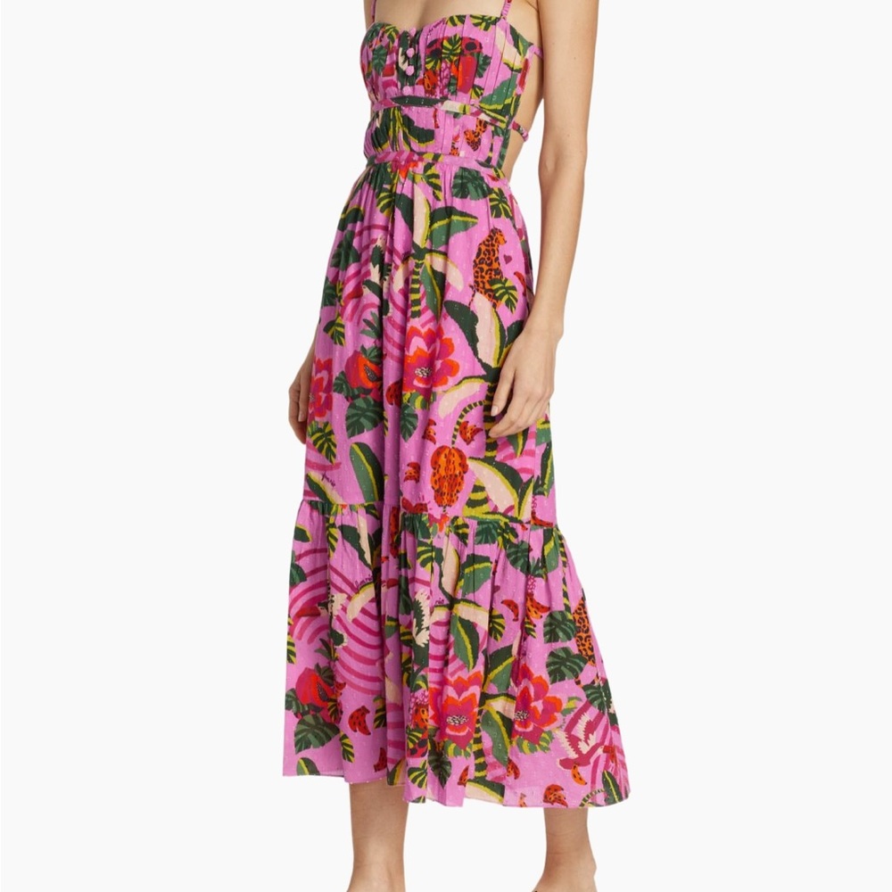 Farm Rio Floral Pink Backless Maxi Dress